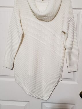 Verve Ami Cream Cowl Neck Knit Tunic Sweater